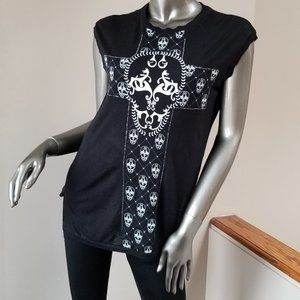 Black Skull sleeveless T-shirt